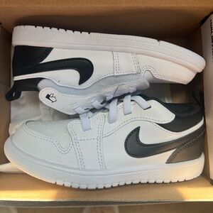 Jordan Kids White and Black Low-Top Sneakers